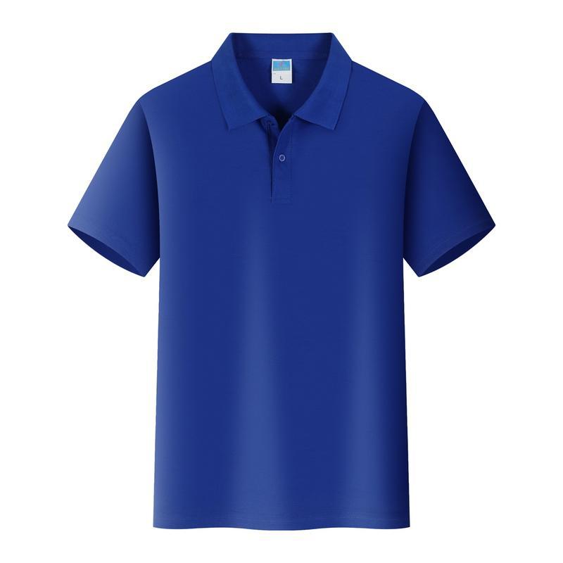 Mens Business Casual Tops Turndown Collar Short Sleeve Cotton Polo Shirt