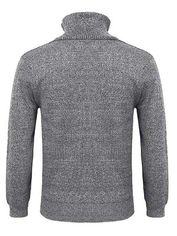 Winter Knitted Woolen Blending Thick Polar Fleece Lining Sweater Cardigans for Men