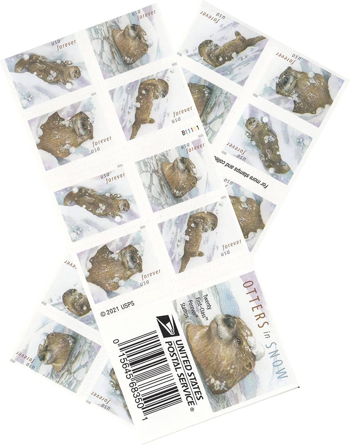 Otters in Snow Forever Stamps