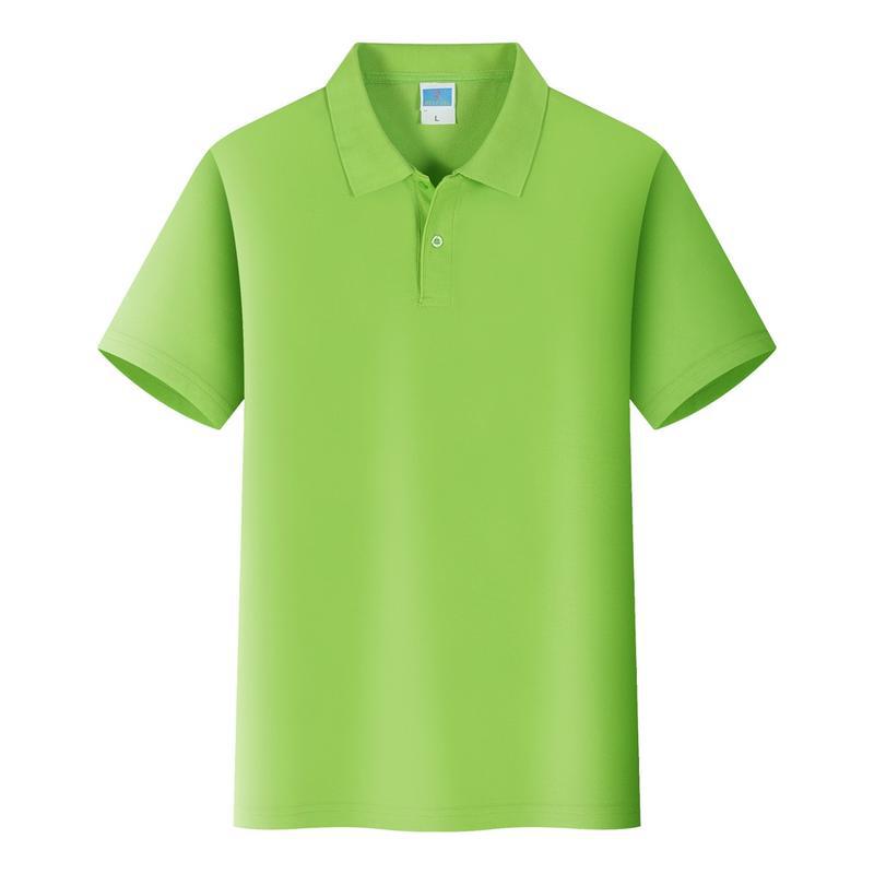 Mens Business Casual Tops Turndown Collar Short Sleeve Cotton Polo Shirt