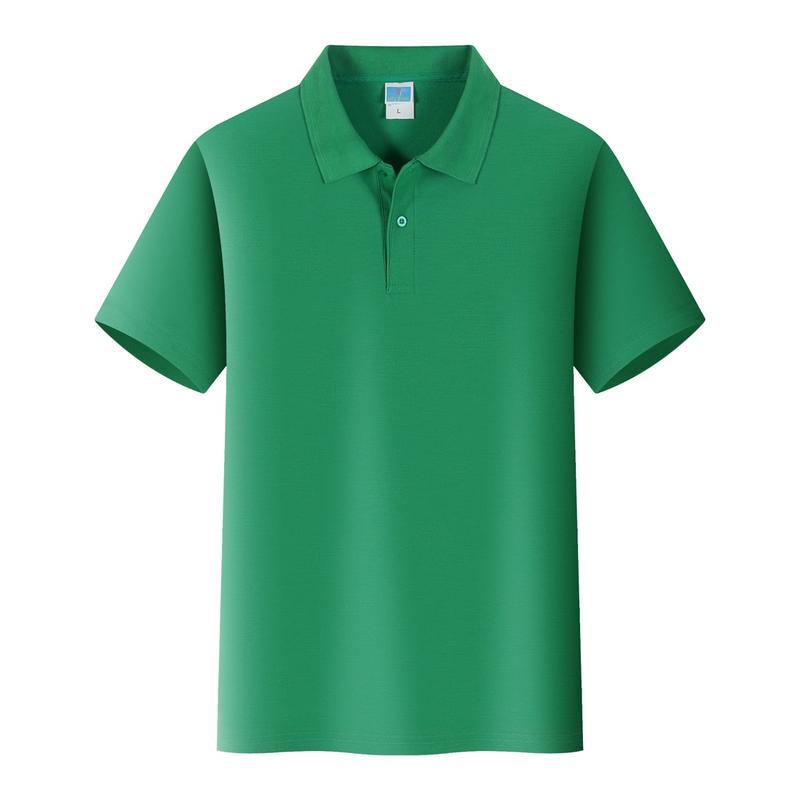 Mens Business Casual Tops Turndown Collar Short Sleeve Cotton Polo Shirt