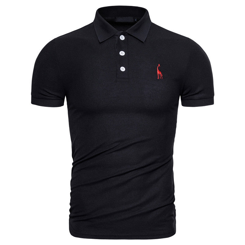 Men's Summer Embroidery Logo Slim Fit Business Casual Polo Shirts