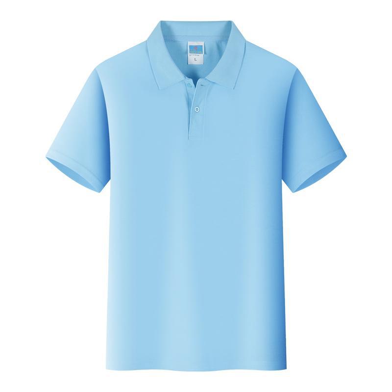 Mens Business Casual Tops Turndown Collar Short Sleeve Cotton Polo Shirt