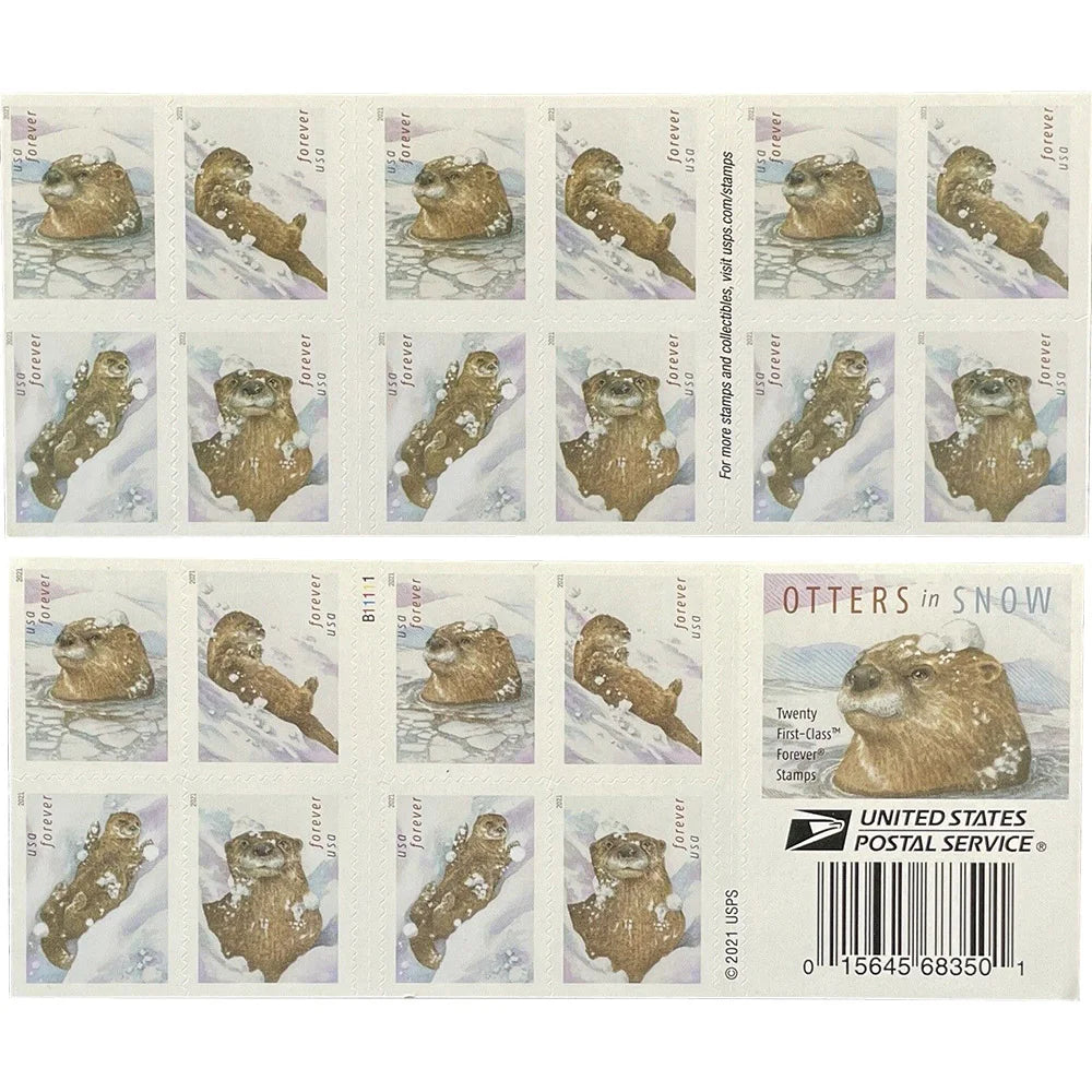 Otters in Snow Forever Stamps