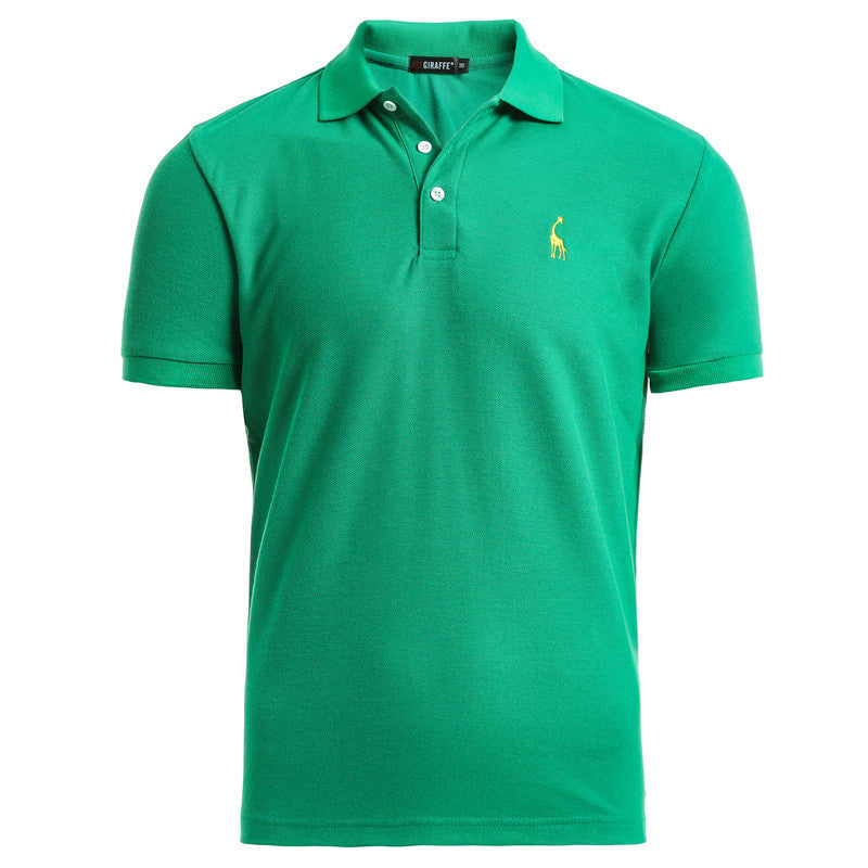 Men's Summer Embroidery Logo Slim Fit Business Casual Polo Shirts