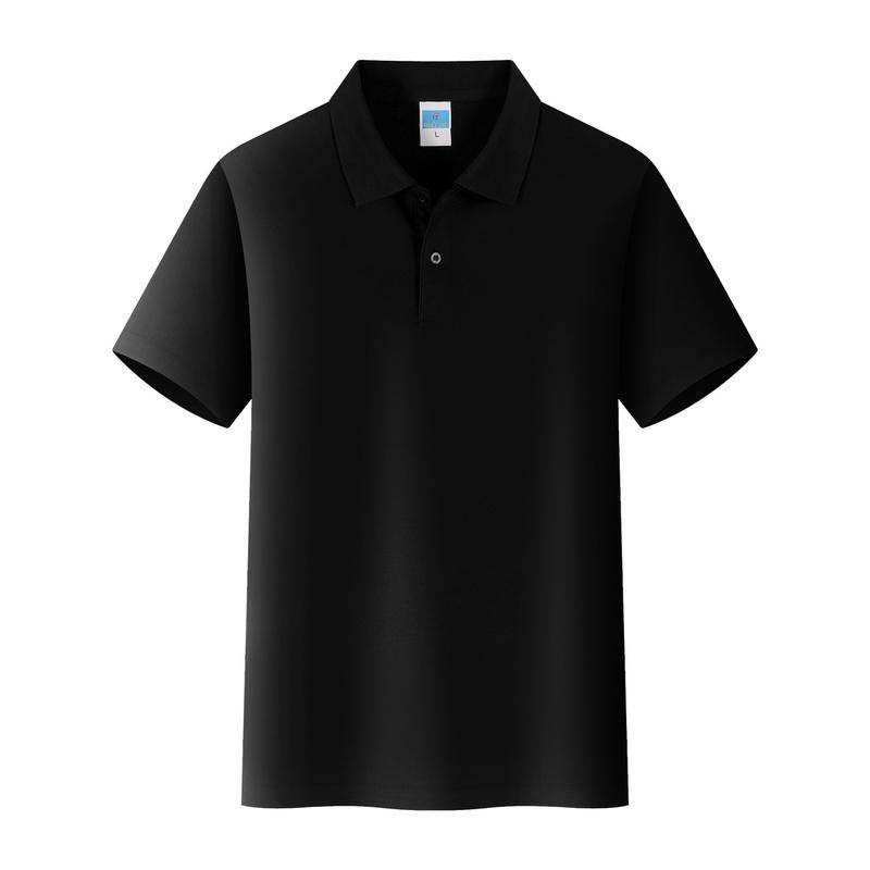 Mens Business Casual Tops Turndown Collar Short Sleeve Cotton Polo Shirt