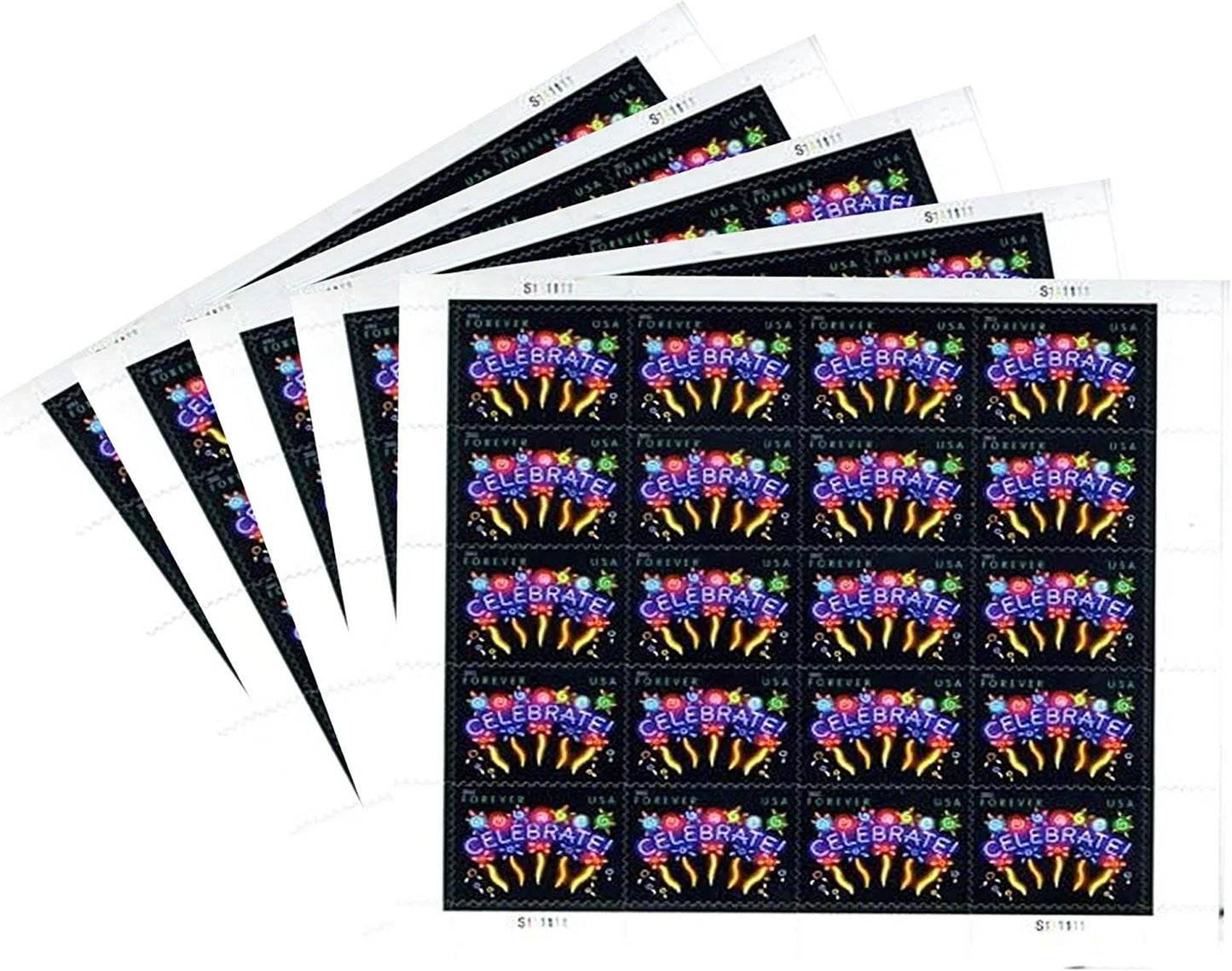 Neon Celebrate Forever Stamps