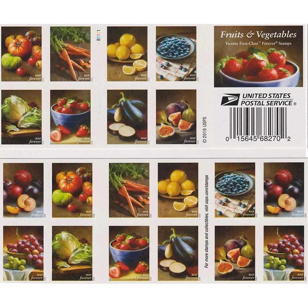 Fruits Vegetables Forever Stamps