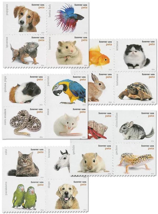 Pets Celebrate Animals Forever Stamps