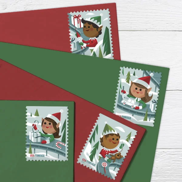 Holiday Elves Forever Stamps