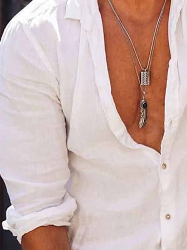 White Casual Cotton Shirts & Blouses & Shirts