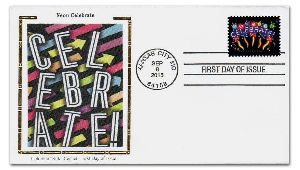 Neon Celebrate Forever Stamps