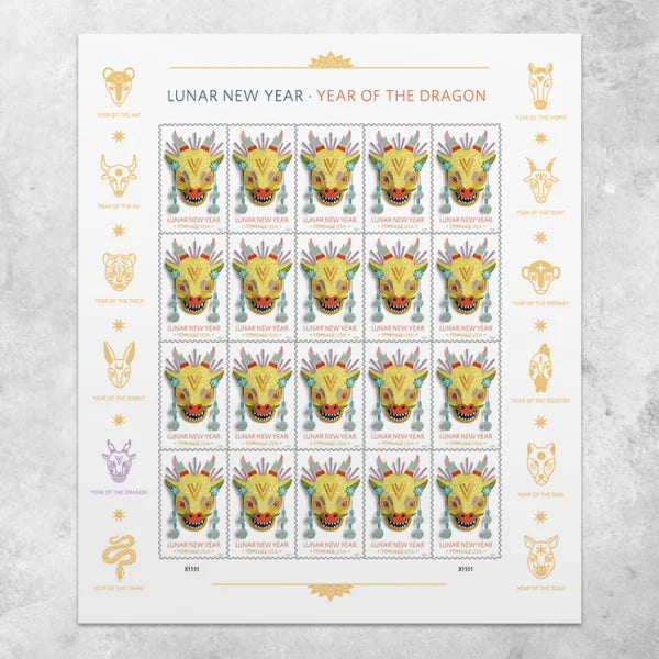 Lunar New Year: Year of the Dragon Forever Stamps