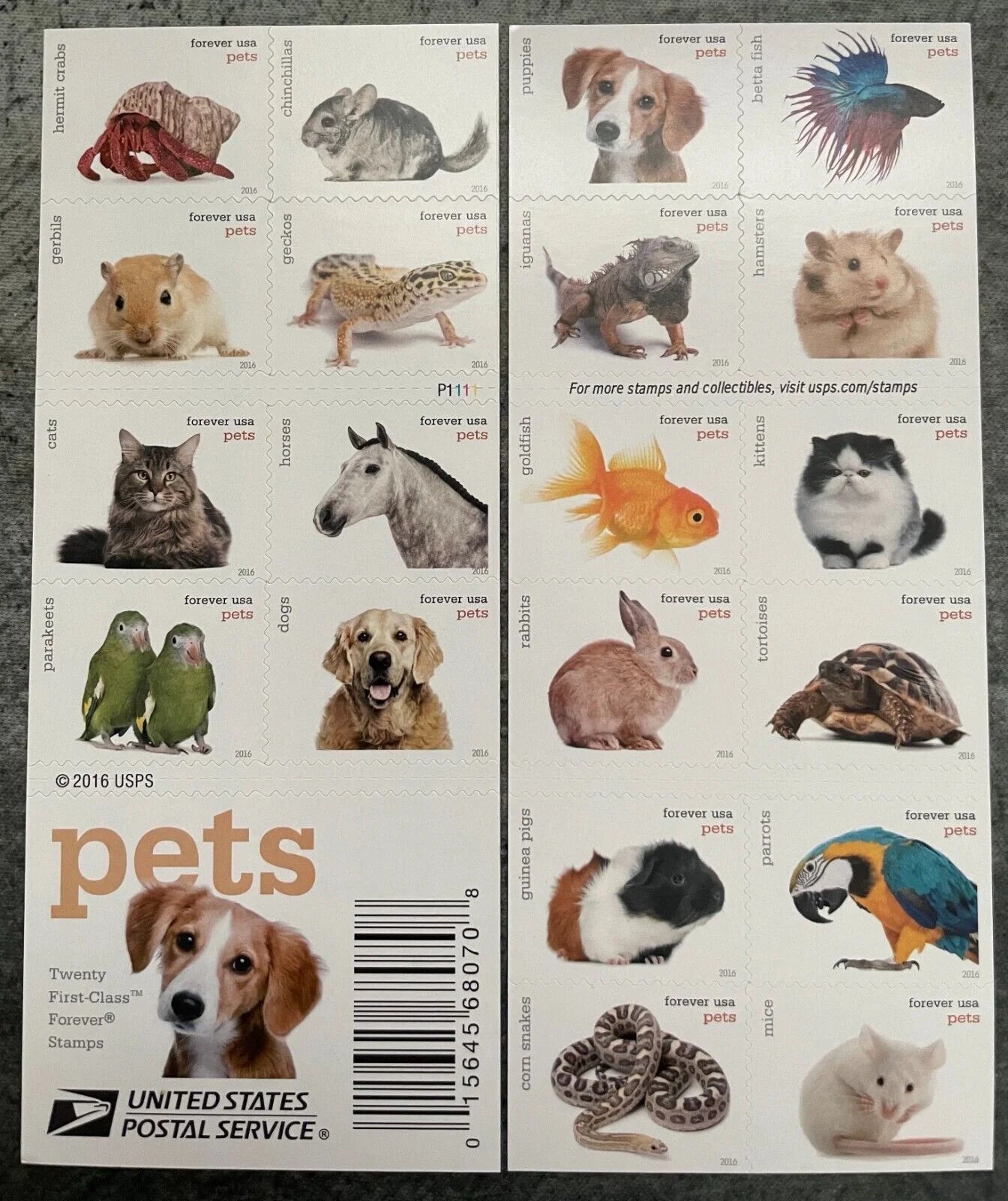 Pets Celebrate Animals Forever Stamps