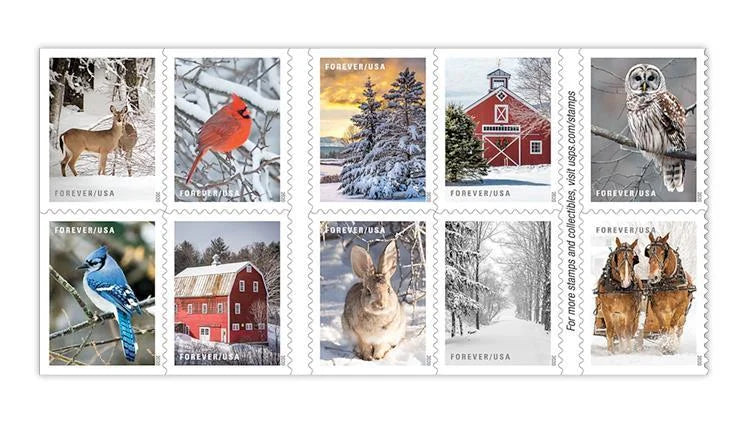 Winter Scenes Forever Stamps
