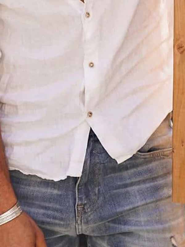 White Casual Cotton Shirts & Blouses & Shirts