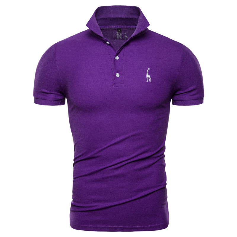Men's Summer Embroidery Logo Slim Fit Business Casual Polo Shirts