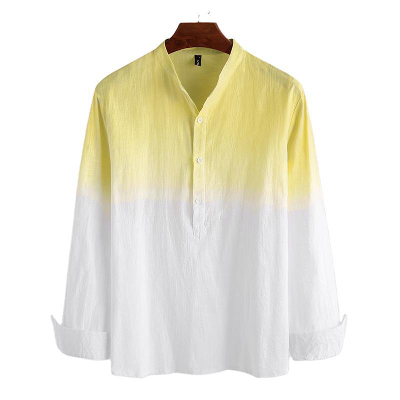 Men's spring and summer casual gradient long-sleeved shirt