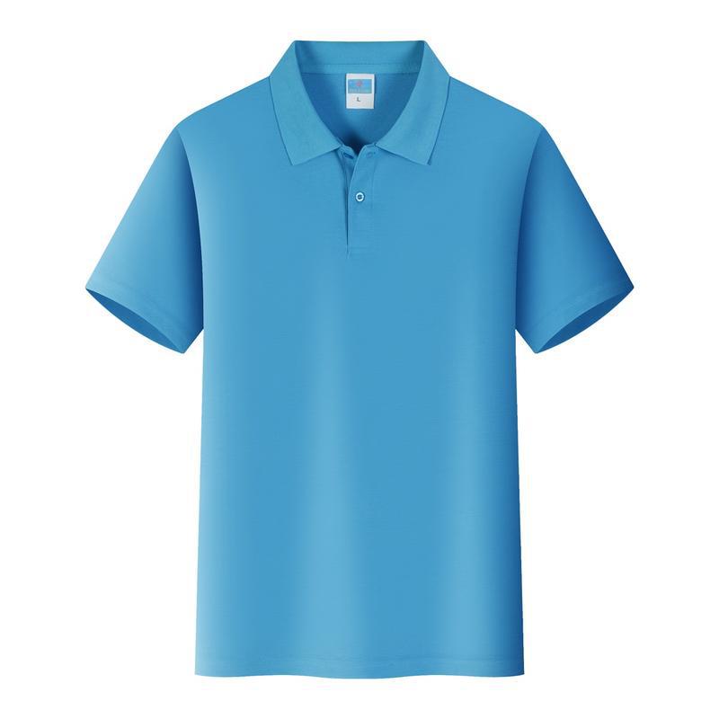 Mens Business Casual Tops Turndown Collar Short Sleeve Cotton Polo Shirt