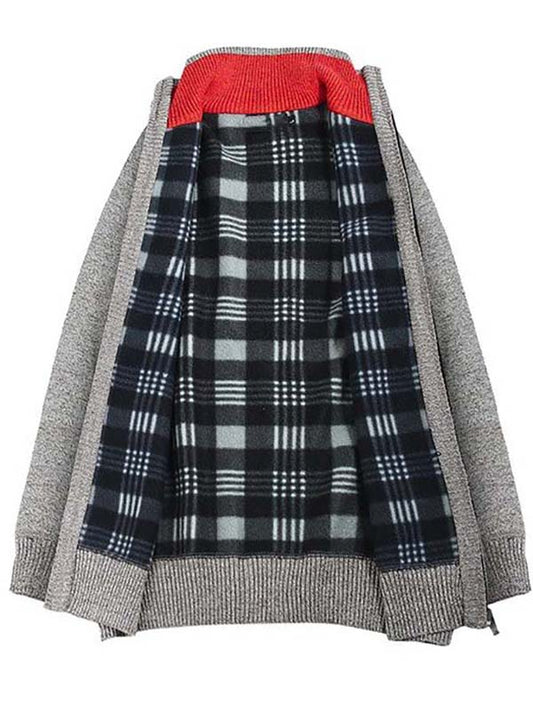 Winter Knitted Woolen Blending Thick Polar Fleece Lining Sweater Cardigans for Men