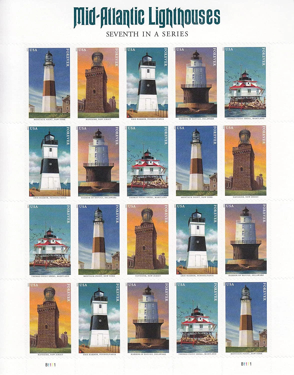 Mid Atlantic Lighthouses Forever Stamps